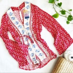 Olivaceous Red and Blue Print Romper Size S